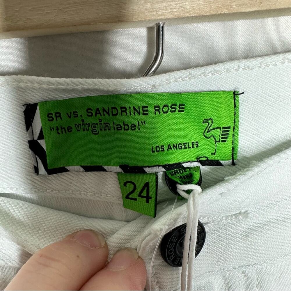 SANDRINE ROSE White Raw Hem Short Shorts NWT in Size 24 - Picture 3 of 8